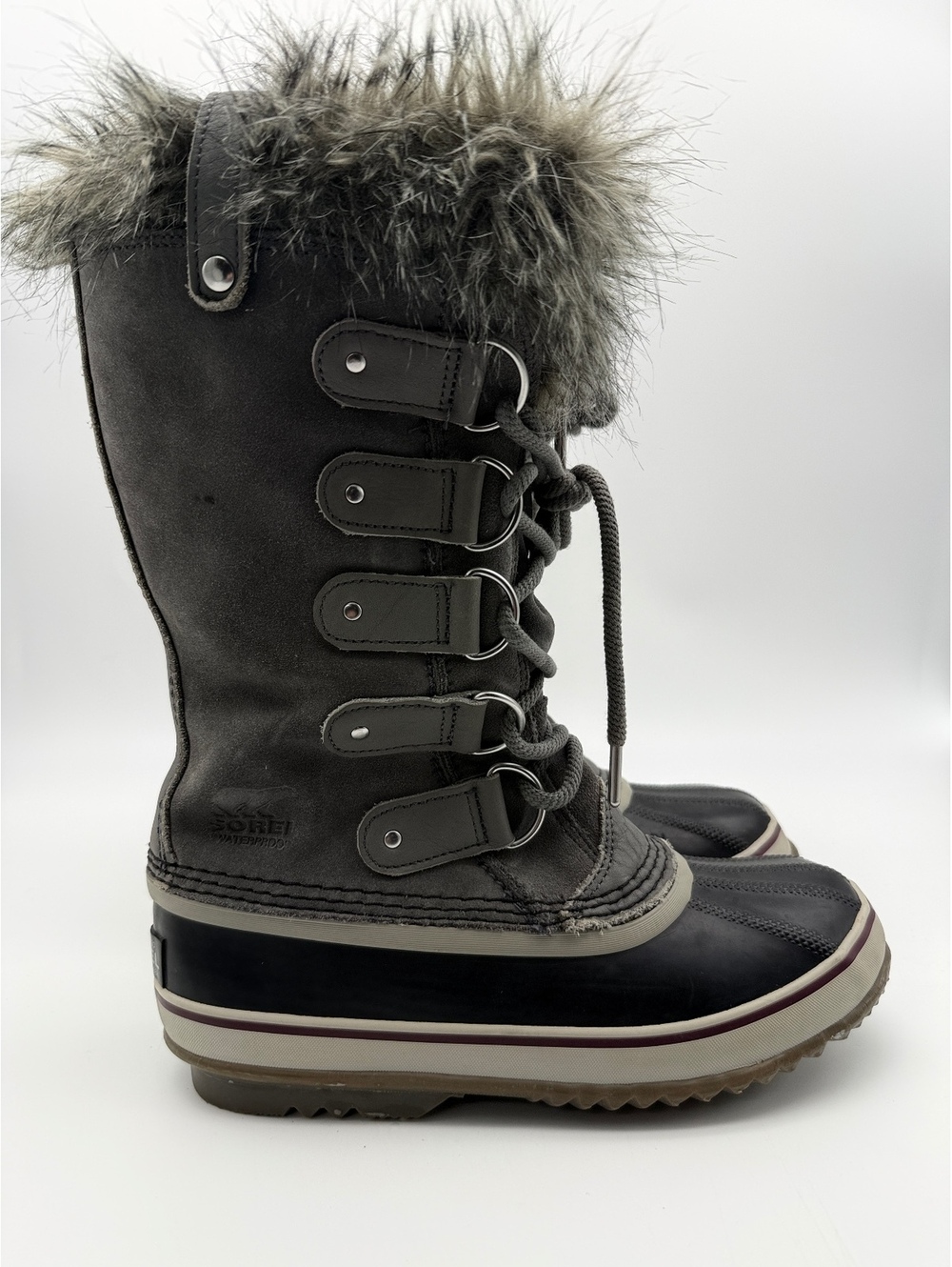 Sorel Joan of Arctic Womens Waterproof Winter Snow Boots Quarry Black Size 8